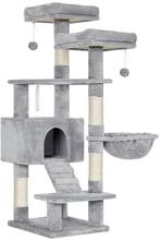 Rootz skrapstolpe - Kattträd - Kattträd med mjuk plysch - Stort kattträd - Katttorn - Kattskrapstolpe - Kattträd i flera nivåer - Väggmonterat kattträ