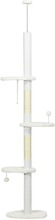 Rootz PawHut takhög skrapstolpe - Justerbart kattträd - Klättertorn - Skyddar möbler - Flera plattformar - 48W x 32D x 225-255H cm