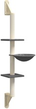 vidaXL Väggmonterat klösträd med klöspelare mörkgrå 142,5 cm