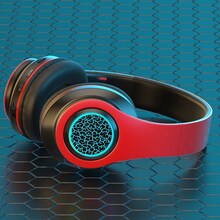 B39 Bluetooth trådlösa hörlurar subwoofer med stöd för andningsljus TF-kort (röd, svart)