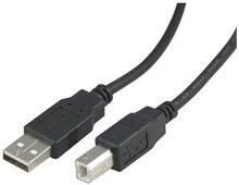 DELTACO 20 m USB 20 A - B, hane - hane kabel, svart