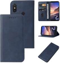 For Xiaomi Mi Max 3 Pro Magnetic Closure Leather Phone Case(Blue)