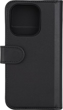 DELTACO Wallet case, 2-in-1, iPhone 15 Pro, magnetic cover, black