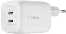 Belkin Väggladdare GaN 2x USB-C 65W PD Vit