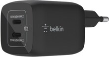 Belkin Väggladdare GaN 2x USB-C 65W PD Svart