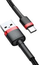 Baseus Cafule USB-A till USB-C Kabel Q.C 3.0, 18W, 2A, 3m - Röd/Svart