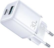SiGN Mini Snabbladdare USB & USB-C, PD & Q.C3.0, 3A, 30W - Vit