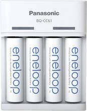 Panasonic BQ-CC61 + eneloop AA Batteriladdare NiMH inkl. batteri AAA (R03), AA (R6)