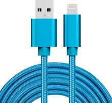 SiGN USB till Lightning Kabel 3A, 3m, Nylon - Blå