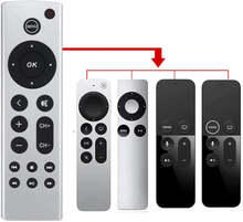 For Apple TV Remote Control 4K / HD A2169 A1842 A1625 Without Voice(Silver)