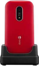 DORO 6821 - 4G funktionstelefon - microSD-kortplats - 320 x 240 pixlar - bakre kamera 2 MP - röd och vit
