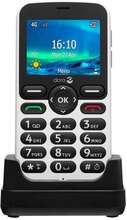 DORO 5861 - 4G-telefon - microSD-kortplats - 320 x 240 pixlar - bakre kamera 2 MP - svart/vit