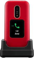 DORO 6881 - 4G funktionstelefon - microSD-kortplats - 320 x 240 pixlar - bakre kamera 2 MP - röd och vit