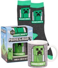 Minecraft Set med mugg och strumpor för barn/barn med krypskinn