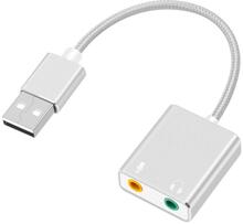 Externt Ljudkort USB 3,5 mm hörlurs- och mikrofonuttag