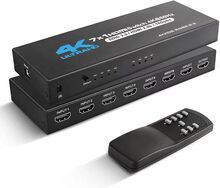 INF HDMI Switch 7x1 med 4K@60Hz och IR-fjärrkontroll