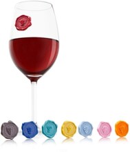 Vacu Vin Glasmarkörer - Classic, Glasservice, Blå, Brun, Marineblå, Turkis, Plastik, 8 stk