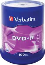 Verbatim - 100 x DVD+R - 4.7 GB 16x - matt silver - spindel