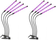 INF Växtlampa / växtbelysning med 4 flexibla LED lysrör 2-pack