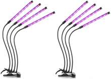 INF Växtlampa / växtbelysning med 4 flexibla LED lysrör 2-pack