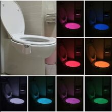 LED Nattlampa Toalettlampa för toalett/badrum/tvättställ, rörelsesensor automatisk belysning med 8 färger som ändras