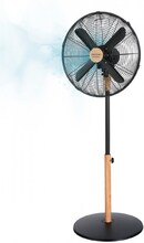 Cecotec Stand fan with 50 W and wood finish, 16 inches, 3 speeds, oscillation, silent, adjustable height, 4 blades and maximum safety.