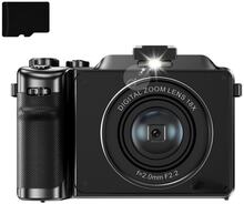 INF Digitalkamera 4K/48MP/18X digital zoom/autofokus/dubbelkamera med 32GB TF-kort