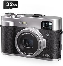 5K digitalkamera, främre bakre kameror/sökare/autofokus/anti-shake/32G-kort