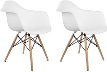 ARIANA - Ruokapöydän tuolit käsinojilla - valkoinen - 2 kpl sarja