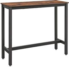 VASAGLE smalt rektangulärt barbord, köksbord, högt matbord, rustikt brunt och svart