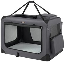 Rootz XXXL Grey Dog Box - Pet Crate - Kennel - Metallram - 600D Oxford-tyg - PVC-beläggning - Fleece - Rymlig - Hållbar - Bärbar - 102cm x 69cm x 69cm