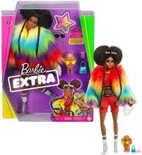 Barbie Extra Doll Furry Rainbow Coat