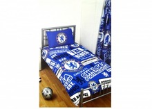 Chelsea FC Official Football Patch Single Duvet and Pillow Case Set