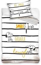 Peanuts All Smiles Vändbart Snoopy-påslakanset i bomull
