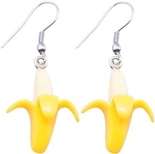 Unika Silver Örhängen - Hänge i form av Gul Banan med Bananskal