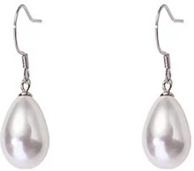 INF 1 par S925 Sterling Silver Vintage Pearl Drop örhängen Silver