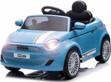 Fiat 500e elbil till barn 12v m/Gummidäck, 2.4G Remote, lädersäte
