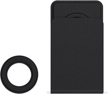 Nillkin Mobilhållare MagSafe Plain Leather + Magnetic Ring Svart