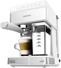 Cecotec 20-bar semi-automatic coffee machine with thermoblock and milk tank.