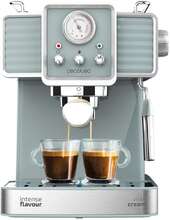 Cecotec 20-bar espresso coffee machine for espresso and cappuccino coffees with pressure gauge and steerable steam tube.