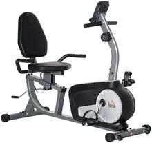 Rootz Bike Trainer - Motionscykel - Fitnesscykel - LCD-skärm - Med 8-nivås motstånd - Stål - Grå + Svart + Silver - 122-137 x 62 x 103cm