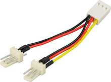 DELTACO adapterkabel för 3-pins fläktar, Y-kabel 2-1 (SSI-36)