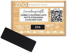ZAO, Ekologisk ögonskugga, 206 Svart / Eyeliner Cake, Refill, 1,3 g