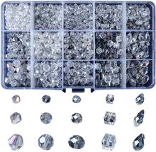 INF 1000-delade klara glaspärlor för smycketillverkning 4 former