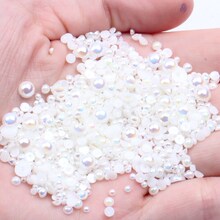 INF 500 delar halvrunda pärlor för smyckestillverkning 0,3 - 1 cm