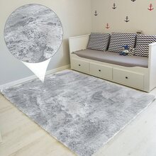 Shaggy matto olohuoneen matto pitkä pino 120 x 160 cm - olohuoneen matot pörröinen takkuinen makuuhuoneen sängyn matto ulkomatto harmaa - valkoinen