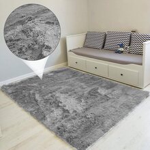 Shaggy matta, vardagsrumsmatta, lång lugg, 200 x 300 cm - mattor för vardagsrum, fluffiga, lurviga, sovrum, sängmattor, utomhusmatta, grå