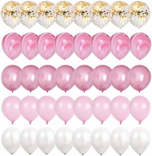 40-pack Ballonger Rosa Guld Konfettiballonger 31cm Födelsedag