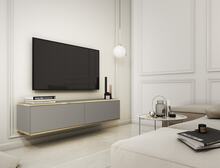 Elegant Tv-bänk BLUM Modern design med Push-to-Open-funktion B: 135 cm, H: 30 cm, D: 32 cm.