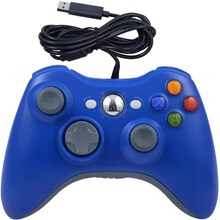 För XBOX 360 Console och PC USB Dual Vibration Wired Gamepad (Blue)